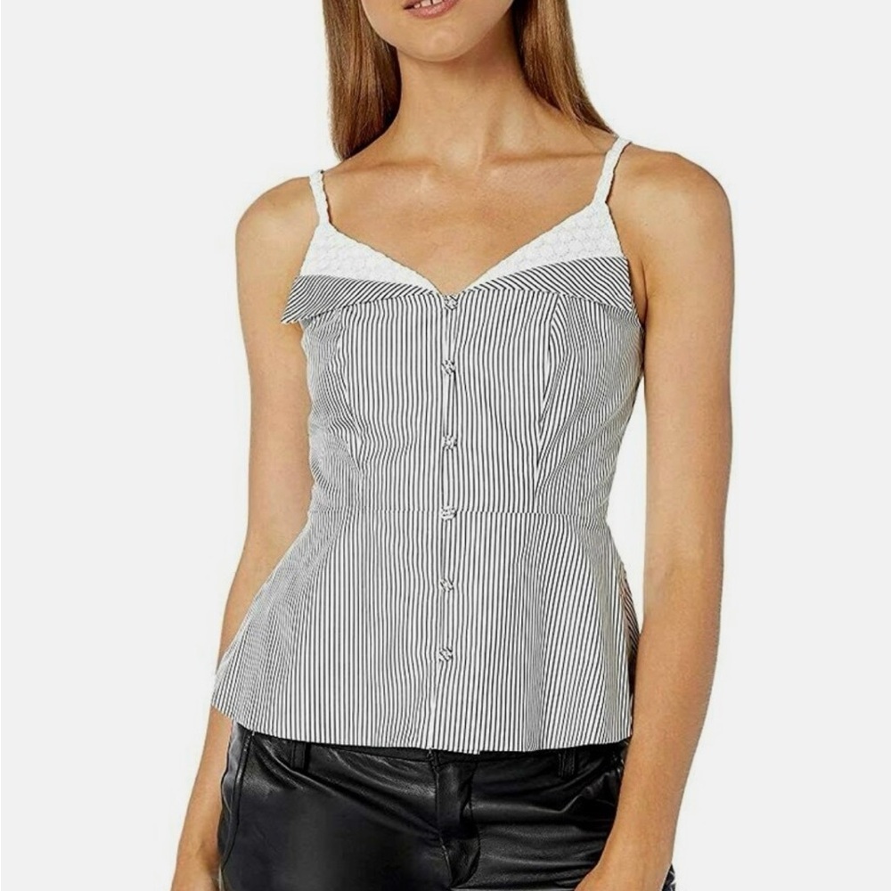 BCBGMAXAZRIA Striped Black and White Camisole size 0